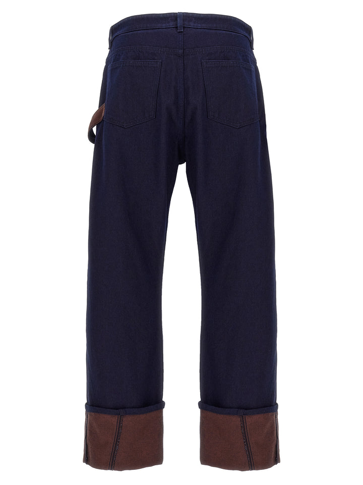 J.W. Anderson Turn Up Twisted Workwear Jeans - Blue | beab25349f5f6b393face27b4ba2e48fc8d0db9f