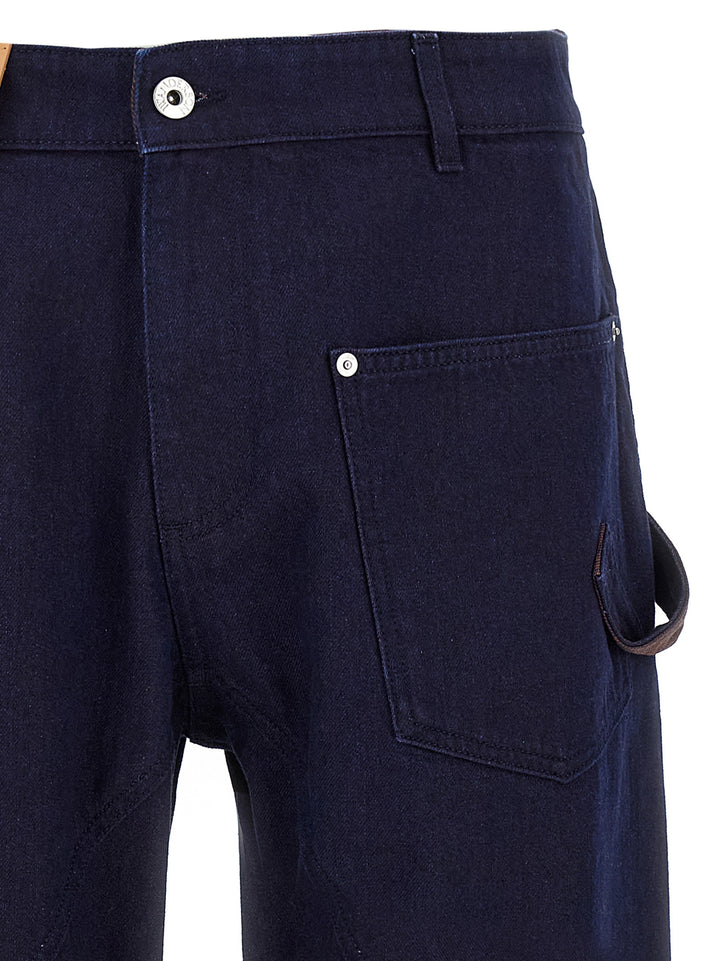 J.W. Anderson Turn Up Twisted Workwear Jeans - Blue | 3c679c7c1bd3744f3db6780c805761e451ebc1b3