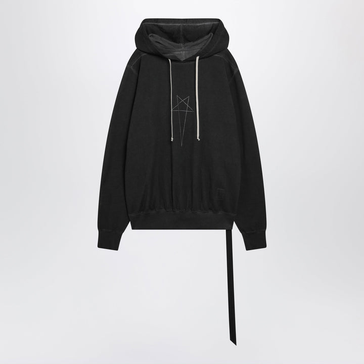 Rick Owens DRKSHDW Washed Black Tower Oversized Cotton Sweatshirt