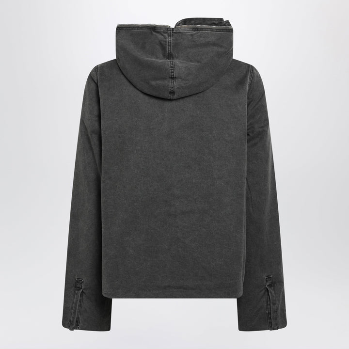 Rick Owens DRKSHDW Gimp Zip Front Gravel Jacket In Washed Denim