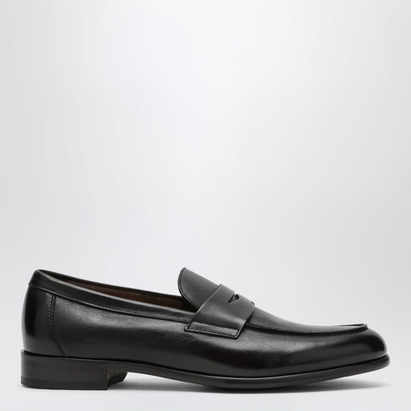 Brown Penny Loafer In Leather