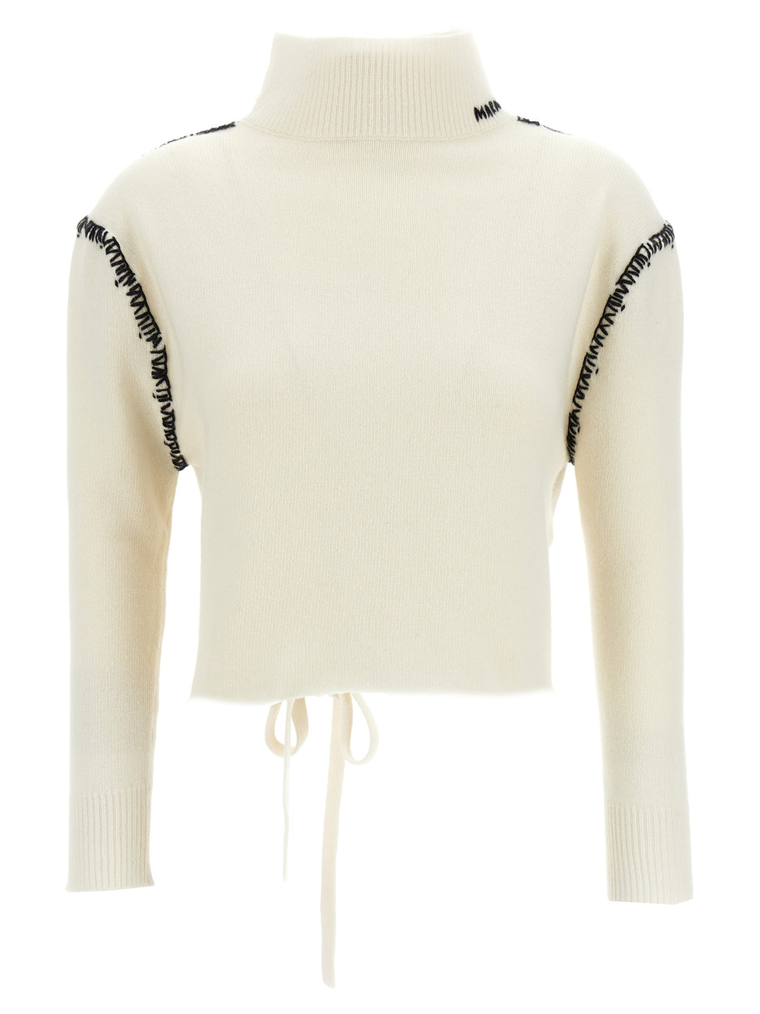 Mending Detail Cardigan Sweater, Cardigans White/Black