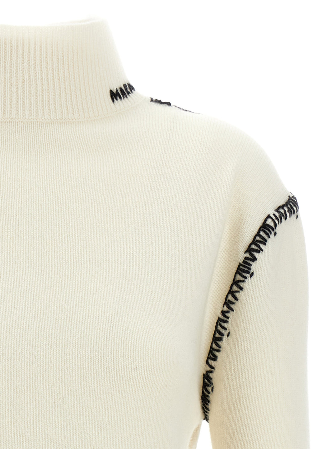 Mending Detail Cardigan Sweater, Cardigans White/Black