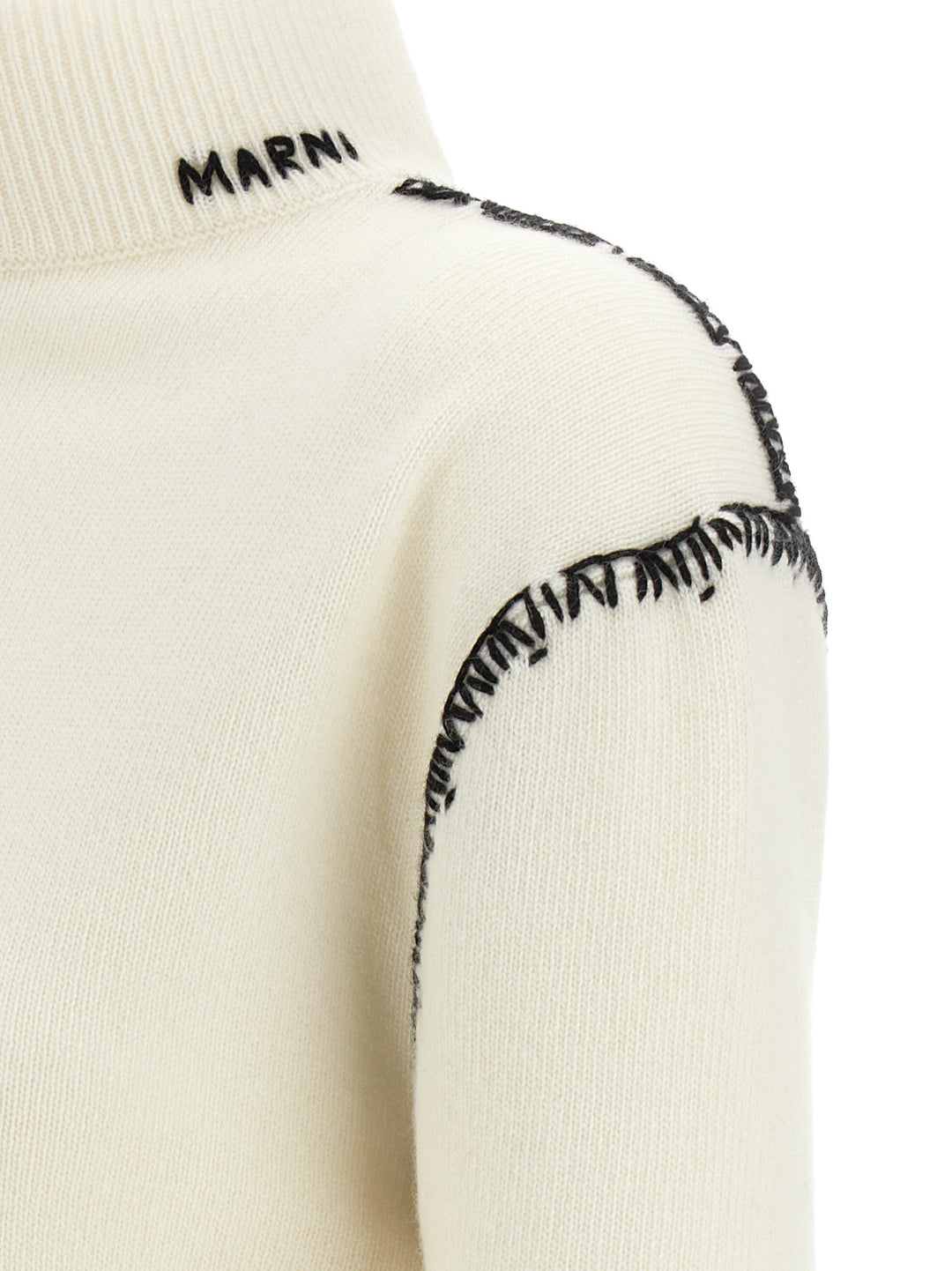 Mending Detail Cardigan Sweater, Cardigans White/Black