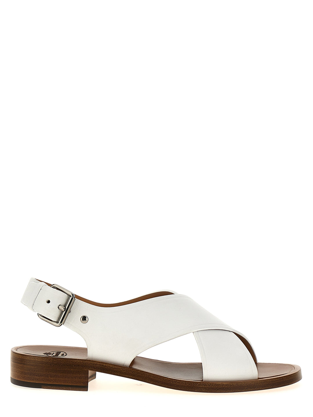 Crossed Band Sandals White