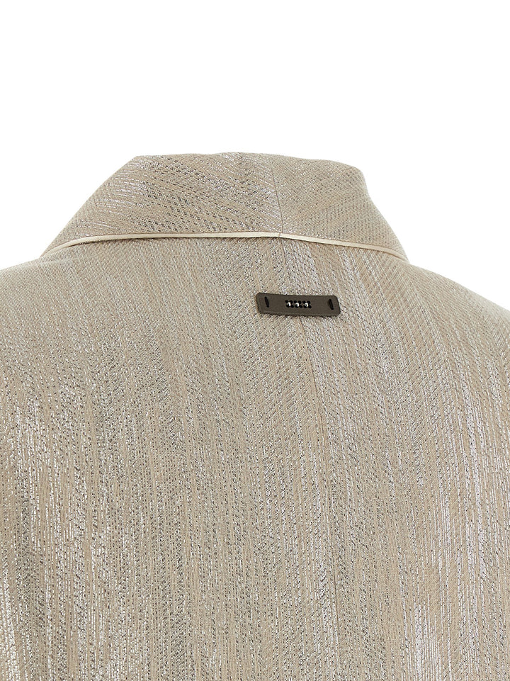 Peserico Lamé Thread Blazer BlazerS - Beige | 915199bee069148cd853dd0c771b446f2eb4187d