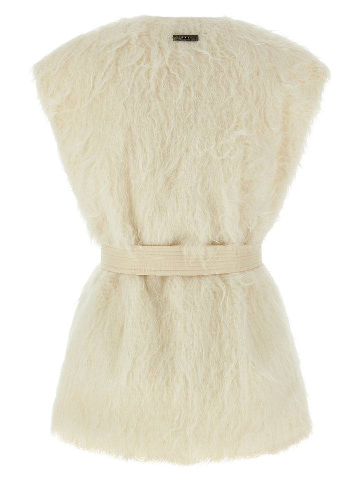 Peserico Fur Vest Gilet - White | 9d462f1447d4a23483763b6b2f55b06be2b36fd5