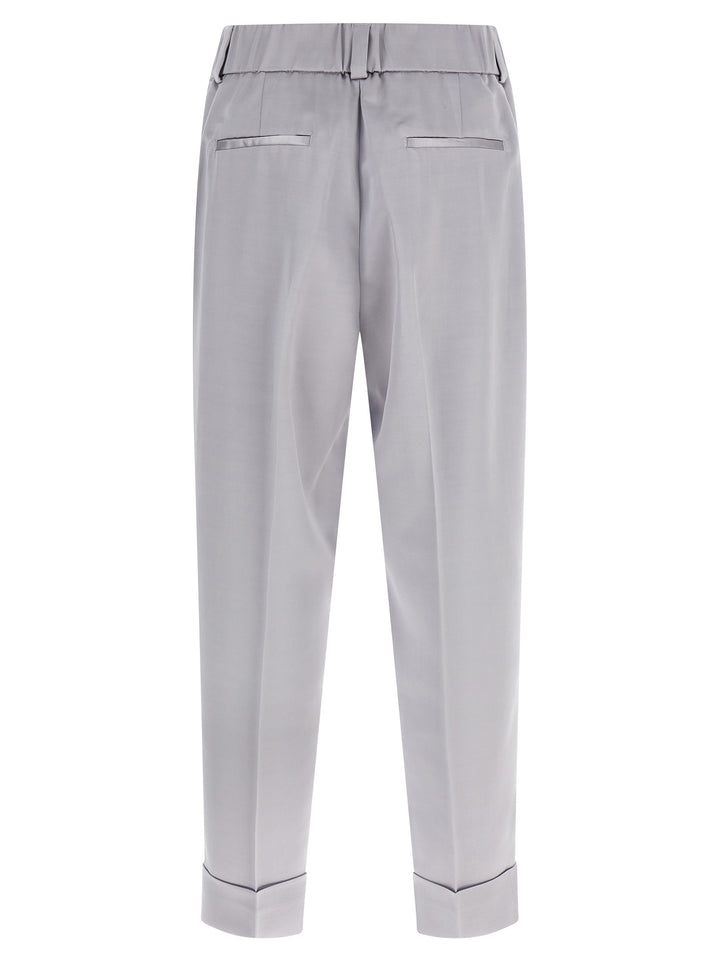 Peserico Satin Pants - Gray | 2a221df9f494c14c159ed2dff06e8e9fedc1becb