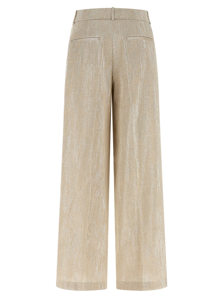 Peserico Lamé Thread Trousers Pants - Beige | 9e97ca28af4631e4b33f43d3660ea12af5ed864c
