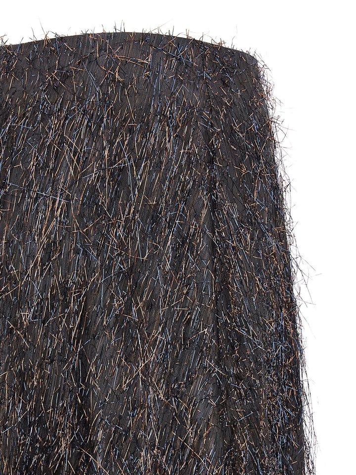 Peserico Skirt With Metallic Fringes Skirts - Blue | ab0058d08093165f8805741276f60c5a6a511da9