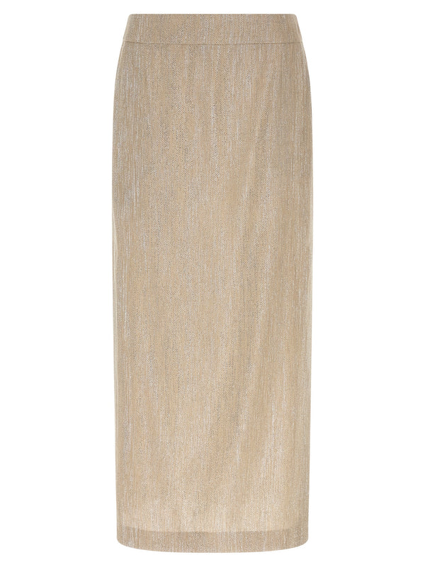 Lamé Thread Skirt Skirts Beige