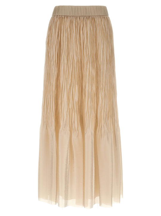 Pleated Skirt Skirts Beige