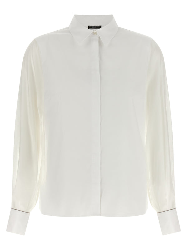 Stretch Cotton Shirt Shirt And Blouse White