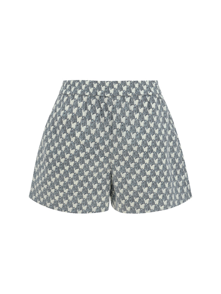 PRINTED COTTON POPLIN SHORT