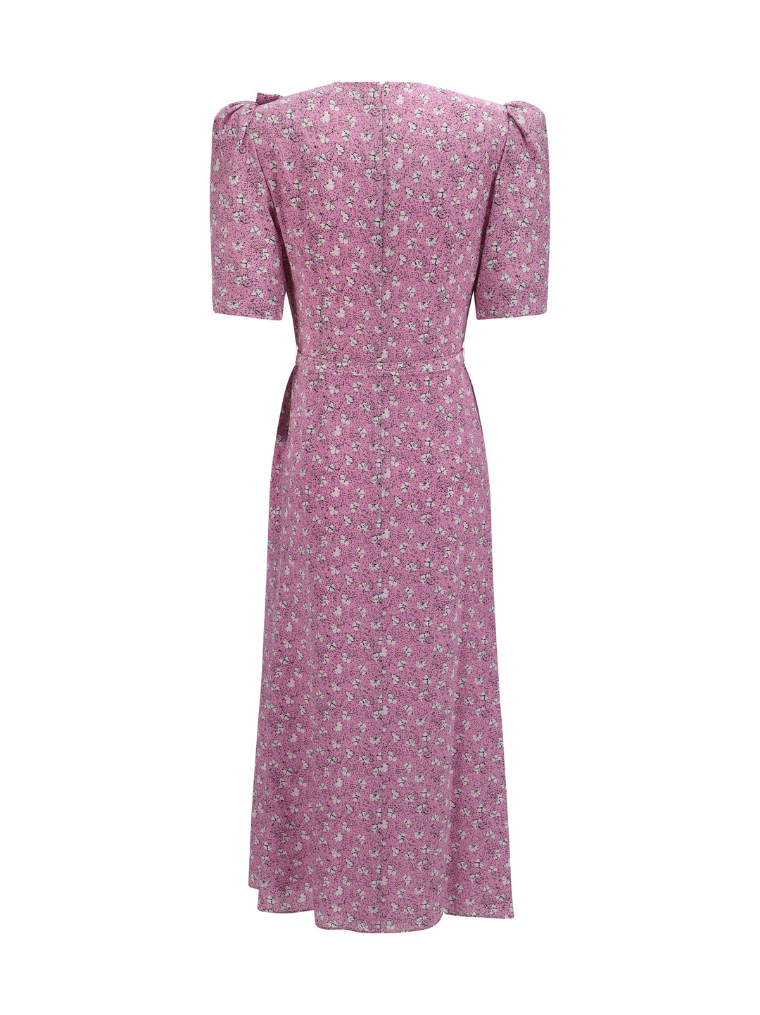 CLOVER PRINT SILK DRESS WITH BELT