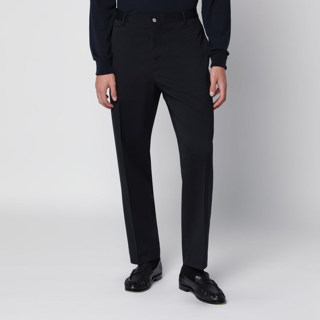 Santaniello Blue Tailored Trousers In Wool Blend
