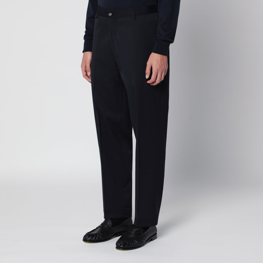 Santaniello Blue Tailored Trousers In Wool Blend