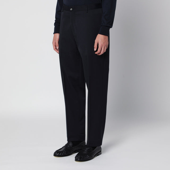 Santaniello Blue Tailored Trousers In Wool Blend