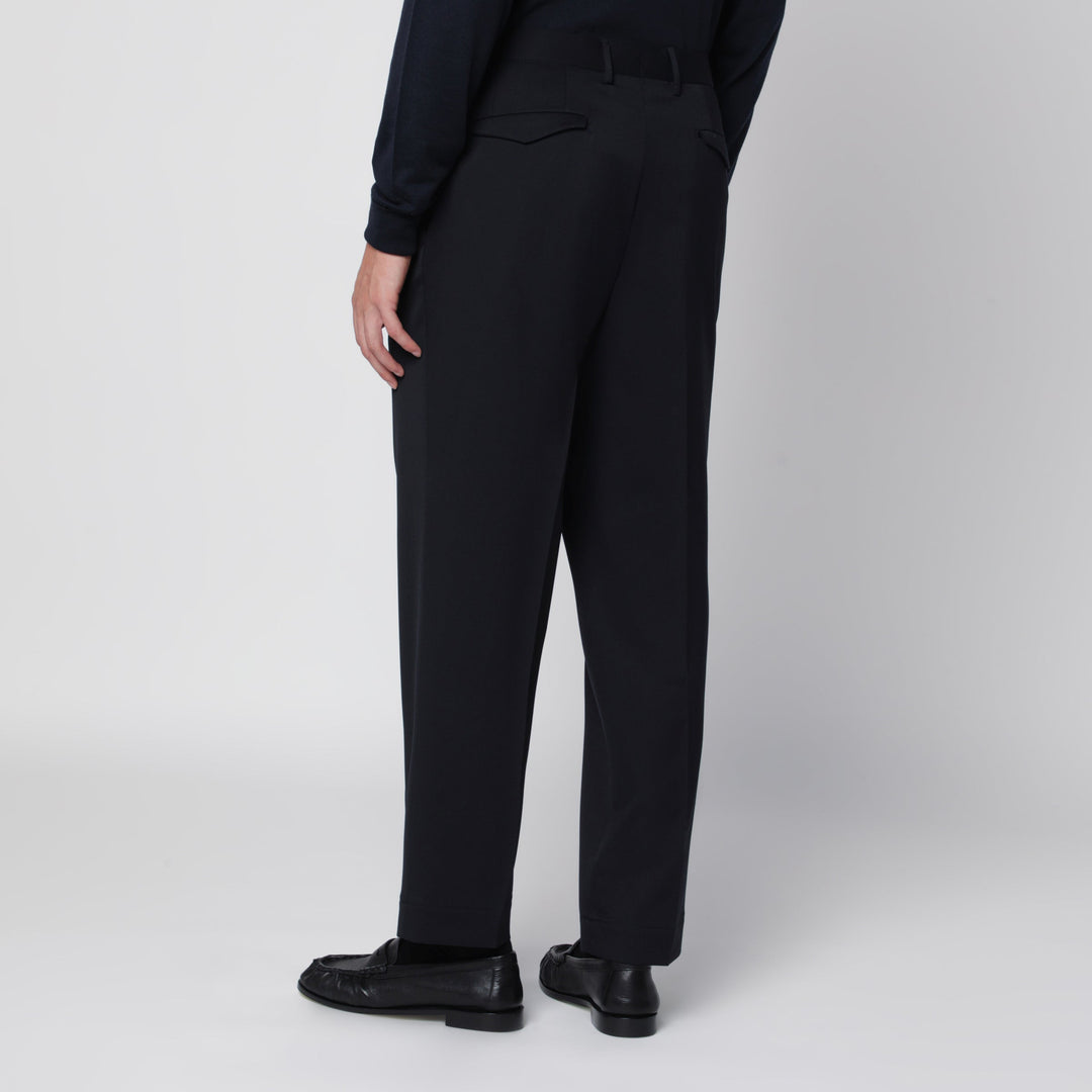 Santaniello Blue Tailored Trousers In Wool Blend