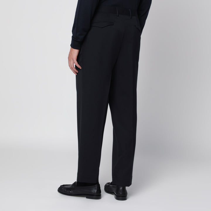 Santaniello Blue Tailored Trousers In Wool Blend