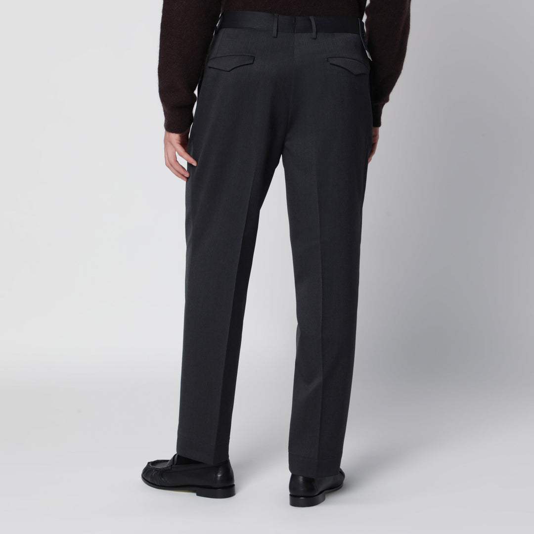 Santaniello Grey Tailored Trousers In Wool Blend