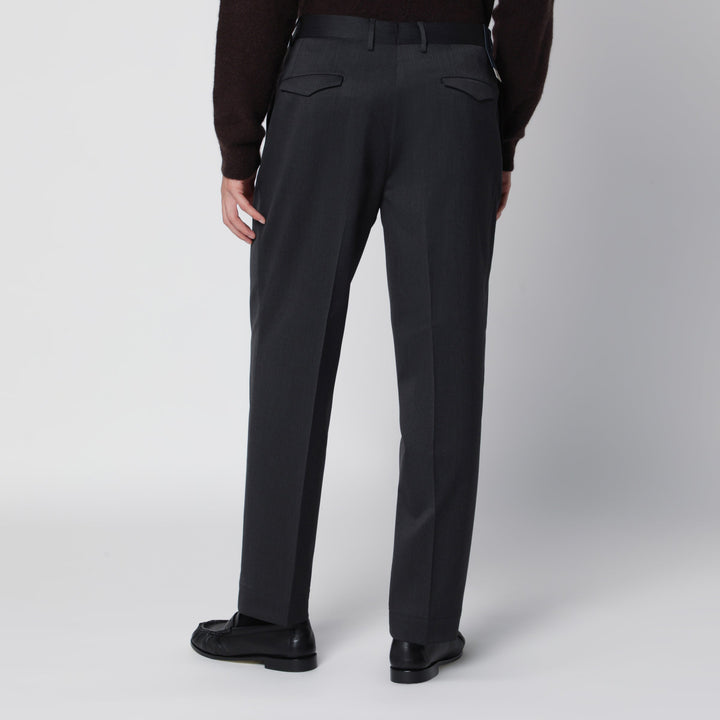 Santaniello Grey Tailored Trousers In Wool Blend