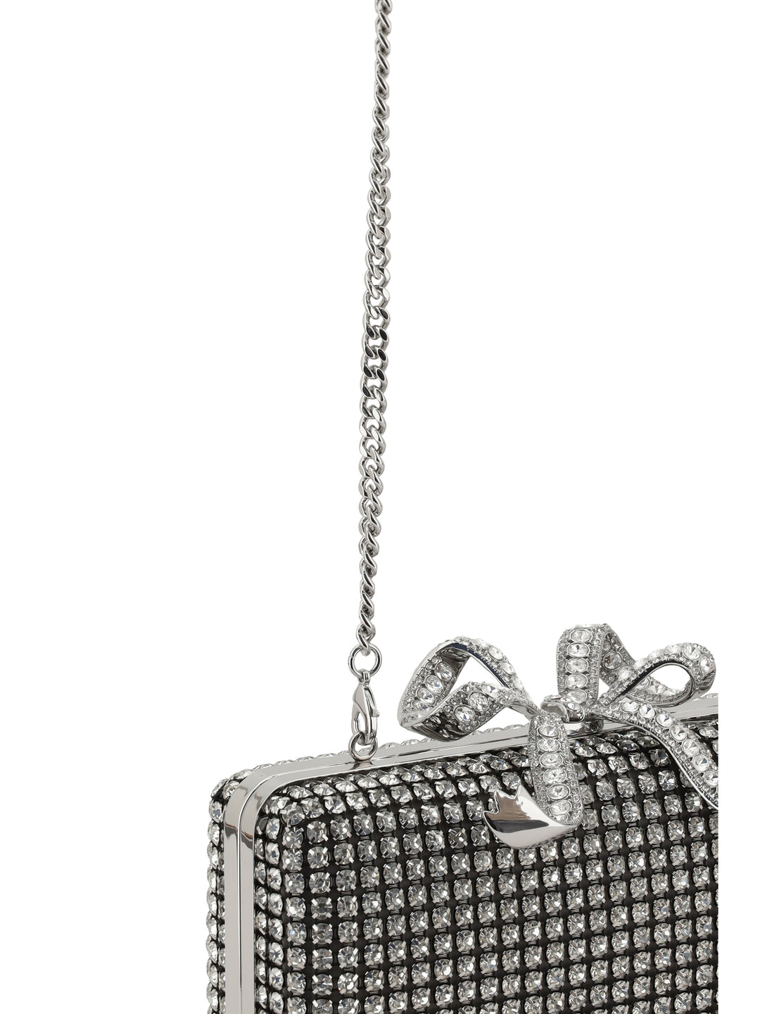 SILVER CRYSTAL BOX CLUTCH