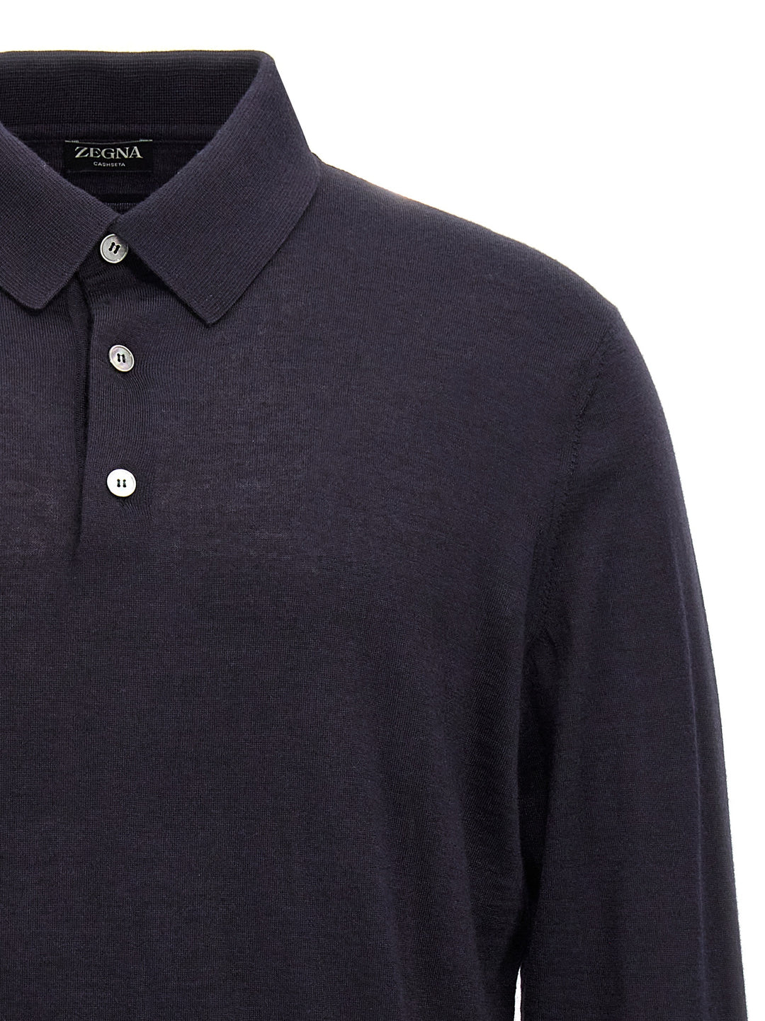 Silk Cashmere  Shirt Polo Blue