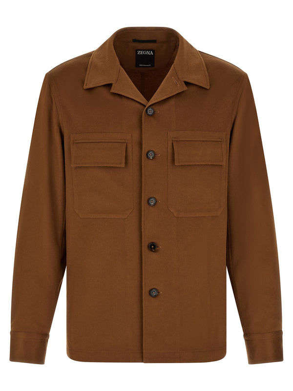 Oasis Cashmere Overshirt Shirt And Blouse Brown