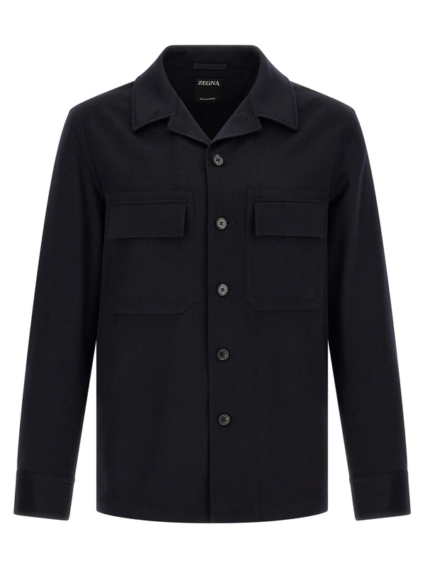 Oasis Cashmere Overshirt Shirt And Blouse Blue