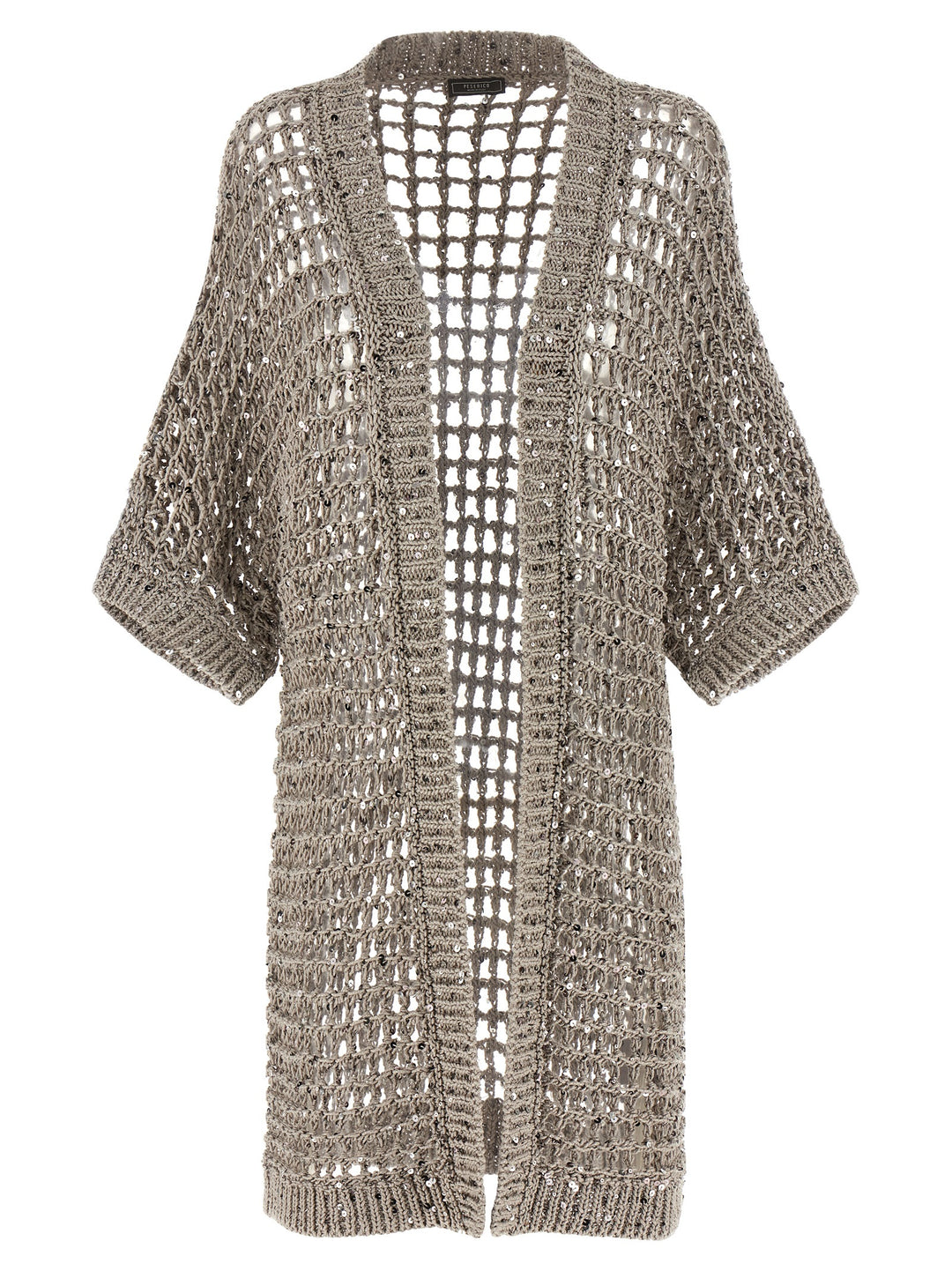 Peserico Mesh Cardigan Sweaters and Cardigans - Silver | 269a2ea4063a9248d3402a45095c0bb63fb51abf