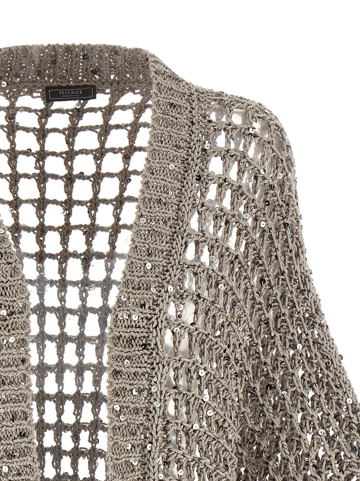 Peserico Mesh Cardigan Sweaters and Cardigans - Silver | c3ddaaf29a90ca170d3b08bee57d3cbe3e0a0262