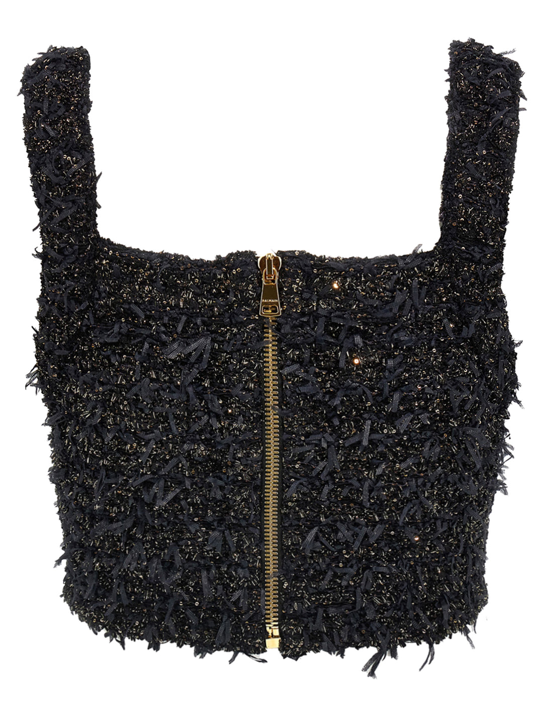 Lurex Tweed Top Tops Black