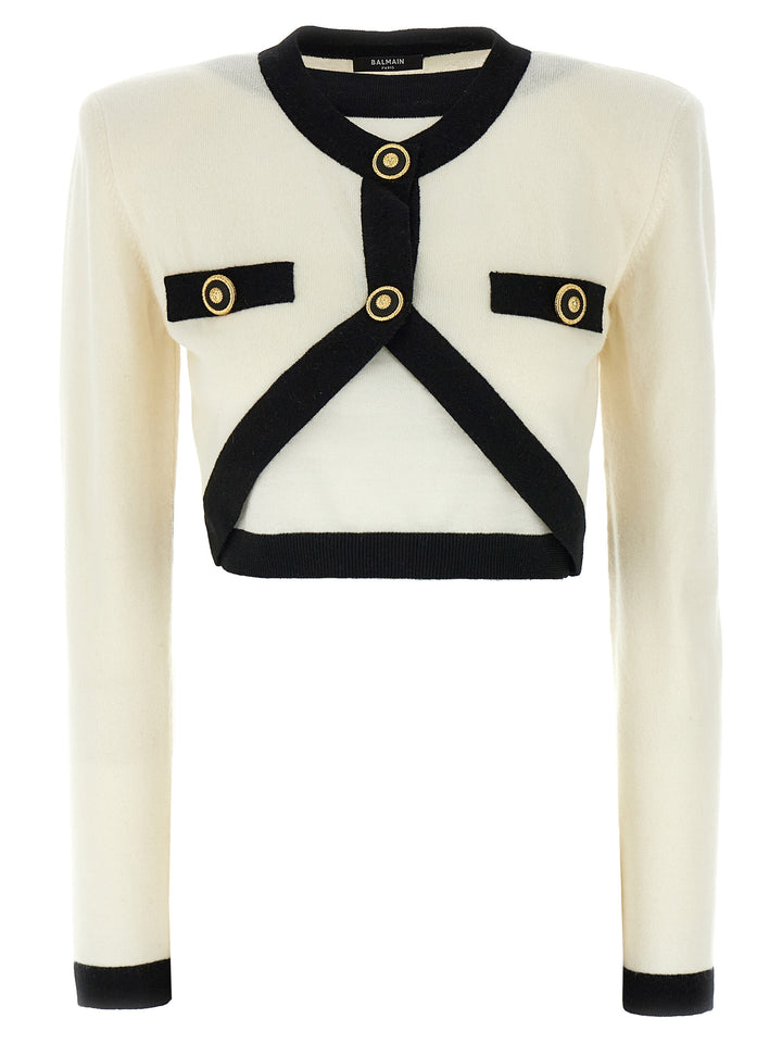 Balmain Filo Leone Catena Sweaters and Cardigans - White/Black | 9ea7a1a1c96c604aa4d977de272e917538272bfc