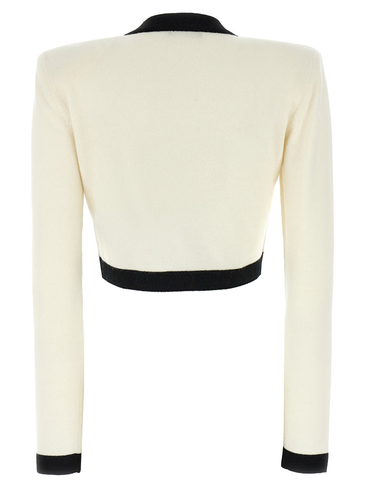 Balmain Filo Leone Catena Sweaters and Cardigans - White/Black | 13c759c5167efb7ddf214bdde180ee152f0a9e18