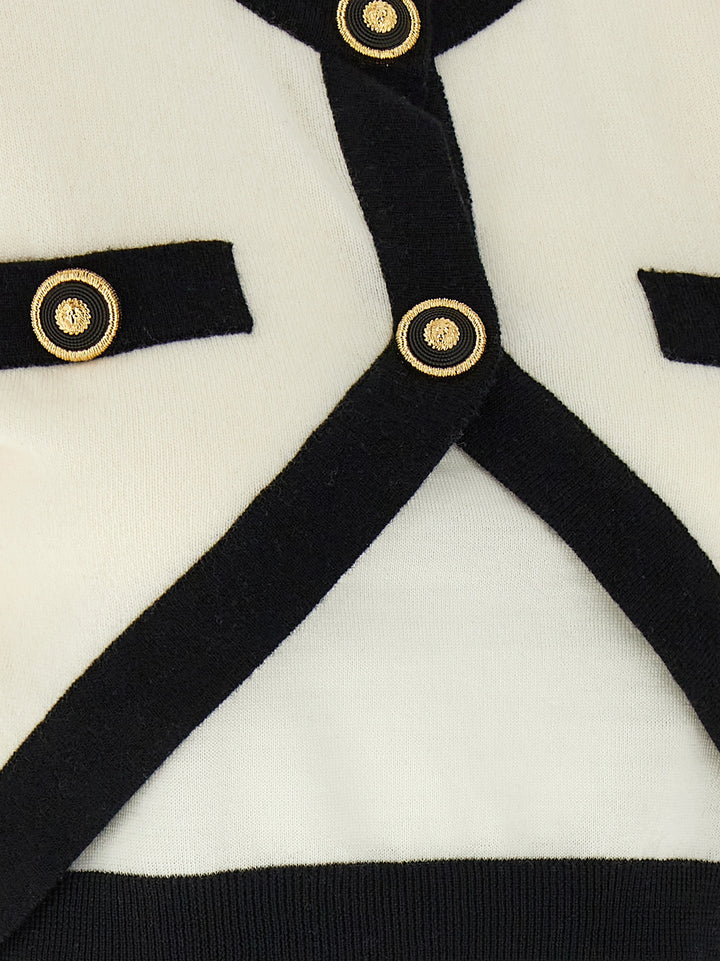 Balmain Filo Leone Catena Sweaters and Cardigans - White/Black | a1e4fa5d5ee8068aeffb116c45b5ddaa984370f3