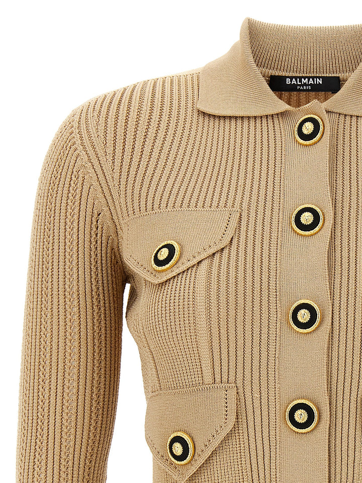 Ribbed Cardigan Sweater, Cardigans Beige