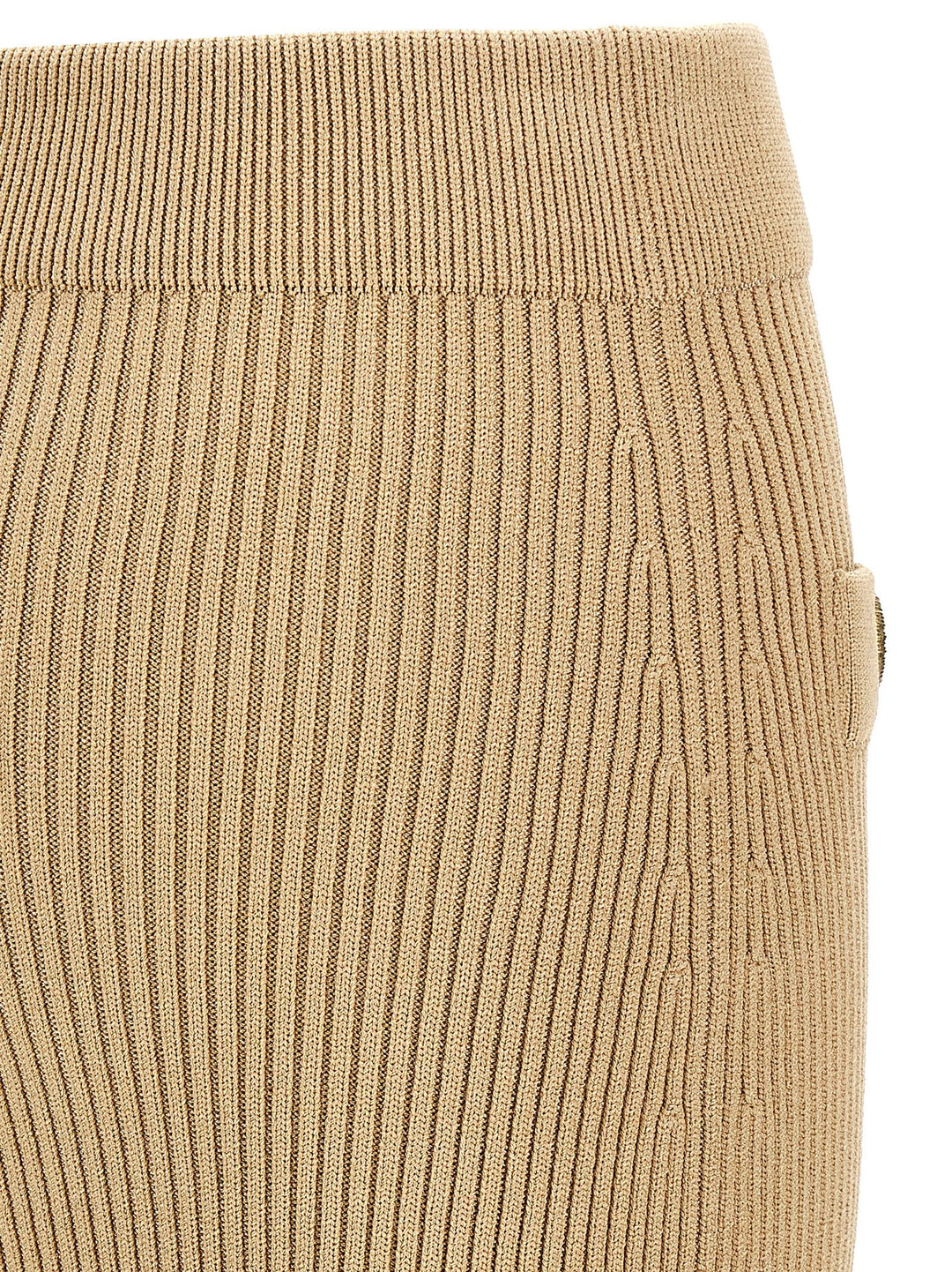 Ribbed Midi Skirt Skirts Beige