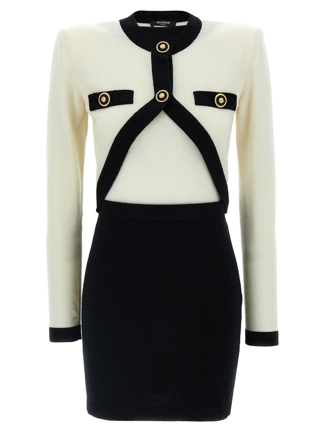 balmain white and black dress Dress woman Balmain