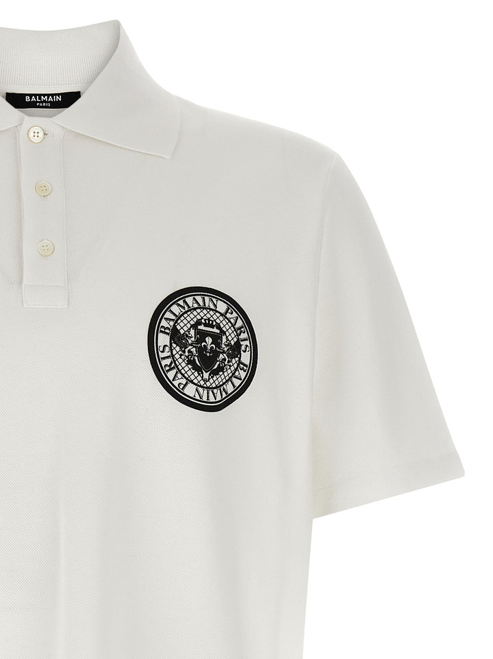 Balmain Coin Polo - White/Black | e14f50431db88ab6282fa23e48e04207989ac3ea