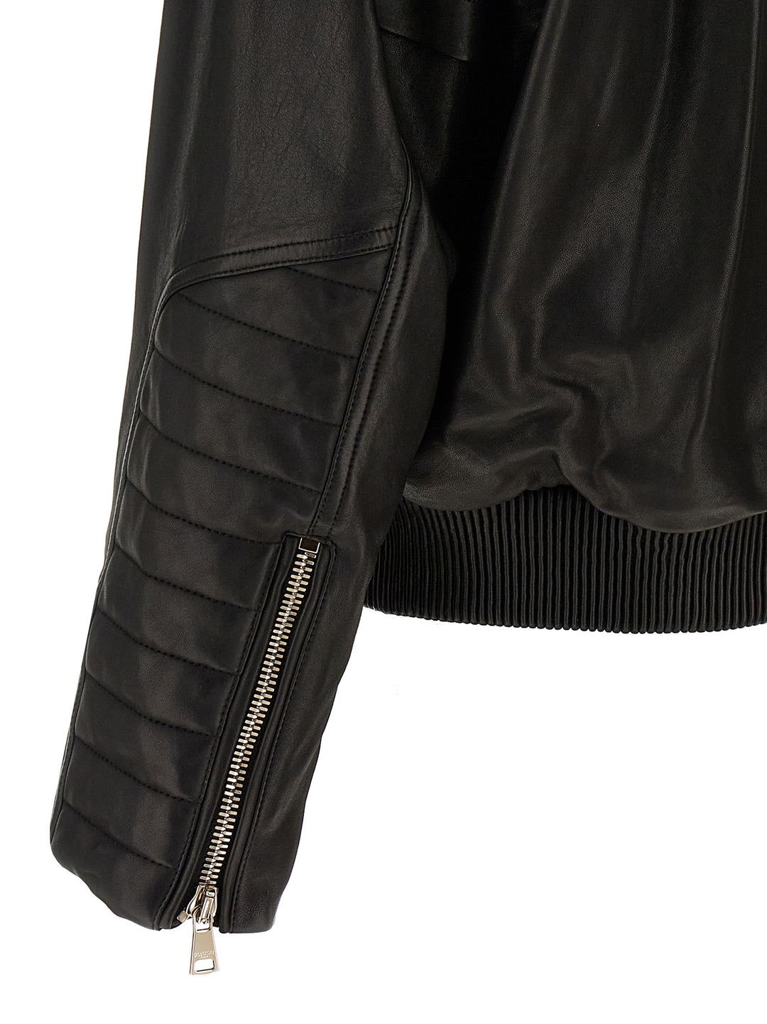 Layered Leather Jacket Casual Jackets, Parka Black