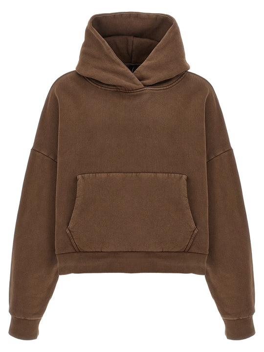Cropped Hoodie Sweatshirt Brown