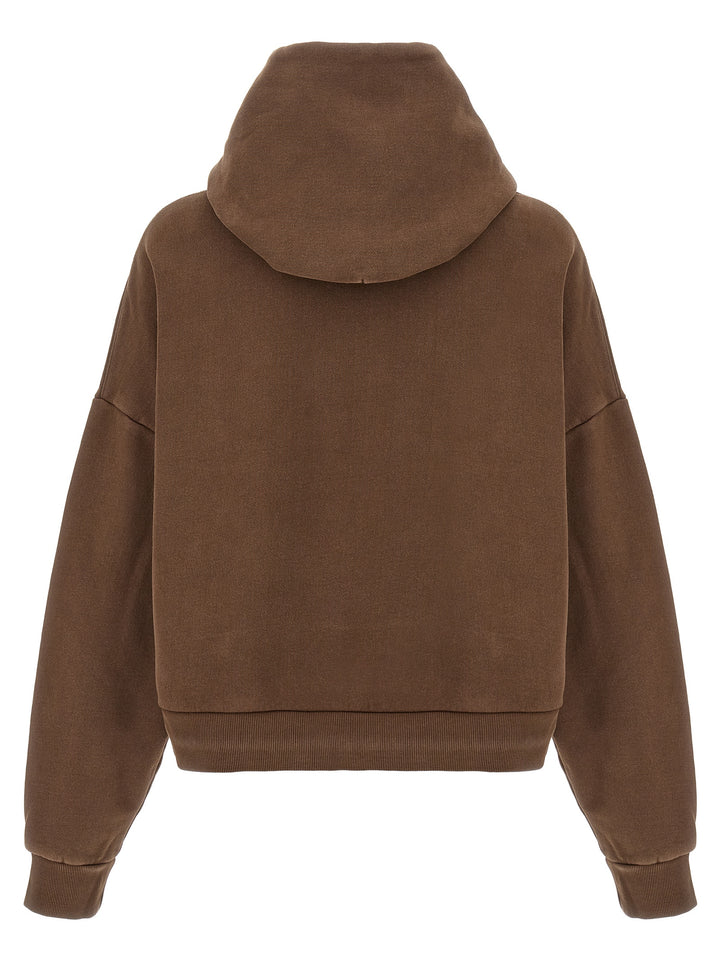 Entire Studios Cropped Hoodie Sweatshirt - Brown | 68e8e07c7ad0418fcdccb6f2d766f42a1f2095d3