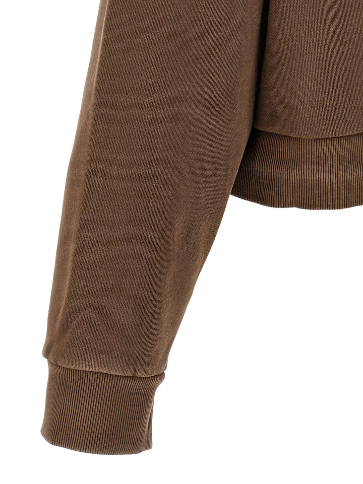 Entire Studios Cropped Hoodie Sweatshirt - Brown | 5cc5cad236b684ab2dbd3e062023067bc83fe3d1