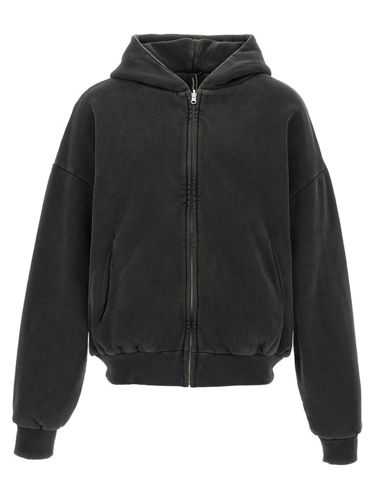 Thermarl Hood Washed Sweatshirt Black