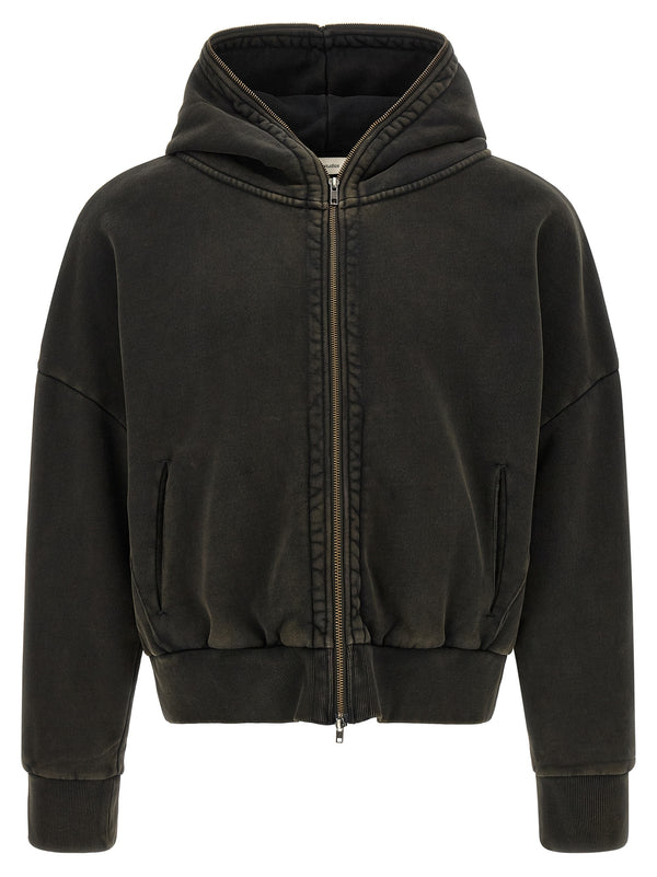 Zip And Hoodie Sweatshirt Black
