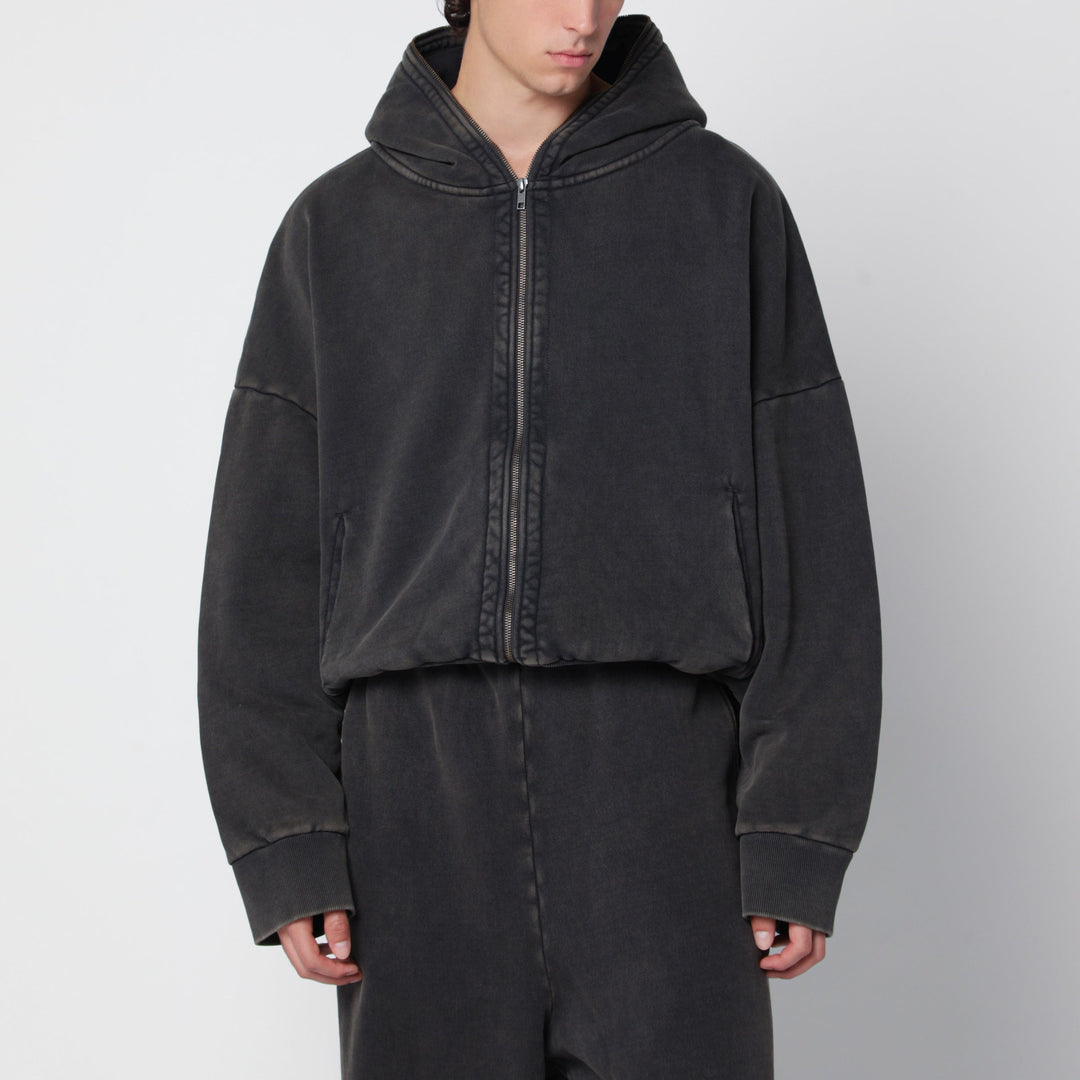 Entire Studios Eternal Zip Hoodie In Washed Black