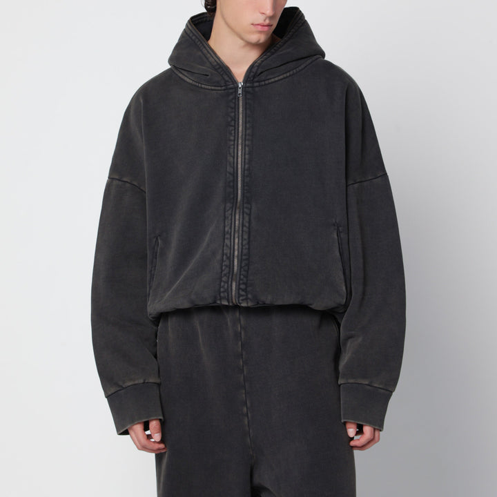 Entire Studios Eternal Zip Hoodie In Washed Black