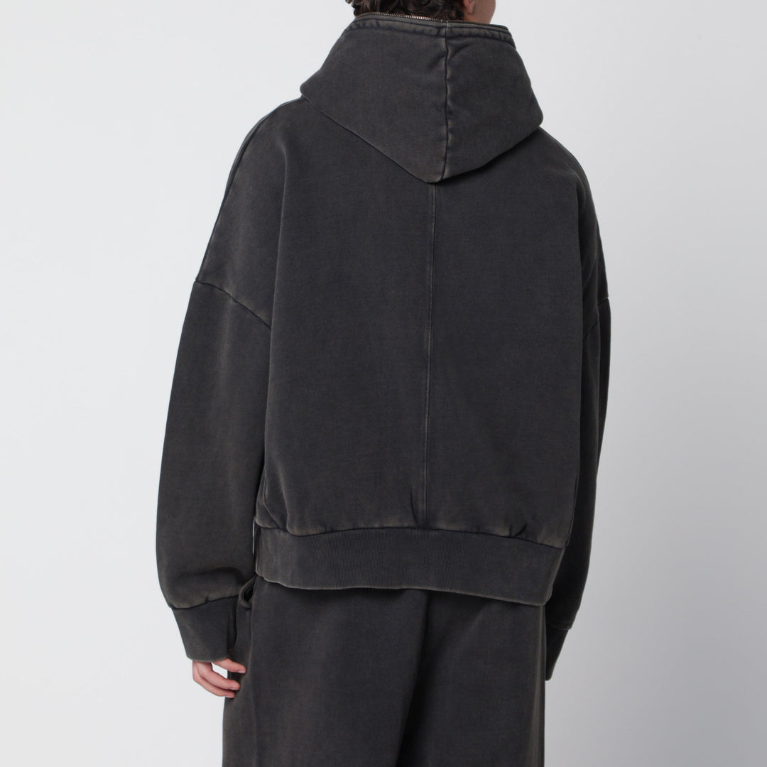 Entire Studios Eternal Zip Hoodie In Washed Black