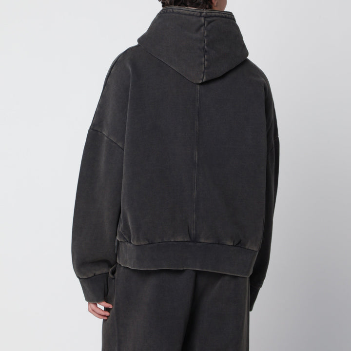 Entire Studios Eternal Zip Hoodie In Washed Black